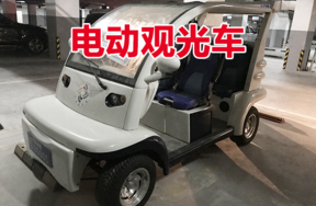 牌照为研发园00001的EG6043K电动观光车