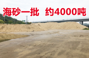 存放于位于鄞州工作站附近码头海砂一批，重量约4000吨