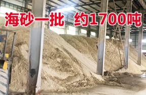 存放于北仑小港集汇码头海砂一批，重量约1700吨