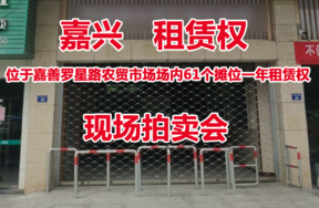 位于嘉善罗星路农贸市场场内61个摊位一年租赁权