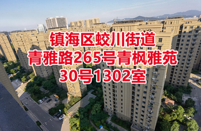 序号01：镇海区蛟川街道青雅路265号青枫雅苑30号1302室