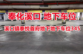 序号09：溪口镇泰悦首府地下地下车位345