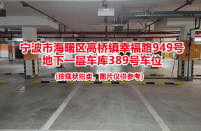 序号069：宁波市海曙区高桥镇幸福路949号
地下一层车库389号车位                              