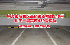 序号107：宁波市海曙区高桥镇幸福路949号
地下一层车库439号车位                              