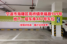 序号127：宁波市海曙区高桥镇幸福路949号
地下一层车库481号车位                              