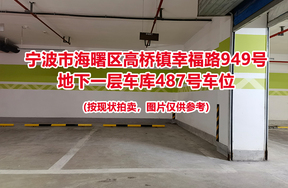 序号133：宁波市海曙区高桥镇幸福路949号
地下一层车库487号车位                              