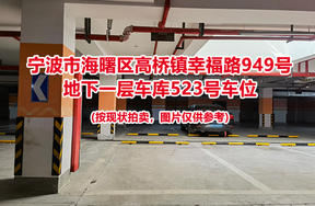 序号169：宁波市海曙区高桥镇幸福路949号
地下一层车库523号车位                              