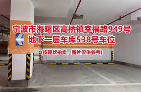 序号184：宁波市海曙区高桥镇幸福路949号
地下一层车库538号车位                              