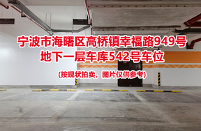 序号188：宁波市海曙区高桥镇幸福路949号
地下一层车库542号车位                              
