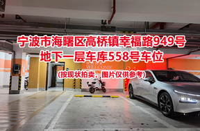 序号194：宁波市海曙区高桥镇幸福路949号
地下一层车库558号车位                              