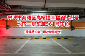 序号195：宁波市海曙区高桥镇幸福路949号
地下一层车库561号车位                              