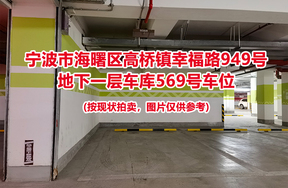 序号199：宁波市海曙区高桥镇幸福路949号
地下一层车库569号车位                              