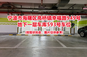 序号213：宁波市海曙区高桥镇幸福路949号
地下一层车库593号车位                              