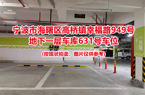 序号226：宁波市海曙区高桥镇幸福路949号
地下一层车库631号车位                              
