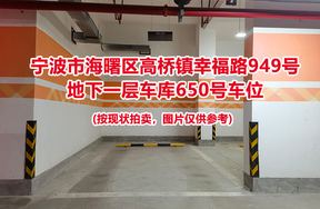 序号226：宁波市海曙区高桥镇幸福路949号
地下一层车库650号车位                              