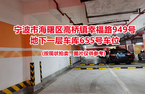 序号231：宁波市海曙区高桥镇幸福路949号
地下一层车库655号车位                              