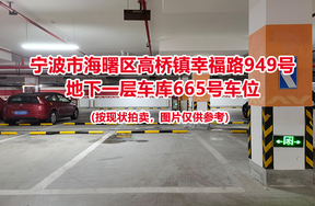 序号239：宁波市海曙区高桥镇幸福路949号
地下一层车库665号车位                              