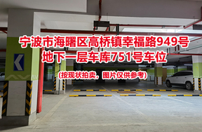 序号286：宁波市海曙区高桥镇幸福路949号
地下一层车库751号车位                              