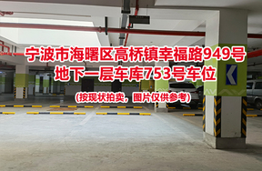 序号288：宁波市海曙区高桥镇幸福路949号
地下一层车库753号车位                              