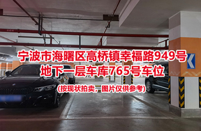 序号300：宁波市海曙区高桥镇幸福路949号
地下一层车库765号车位                              