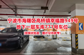 序号306：宁波市海曙区高桥镇幸福路949号
地下一层车库771号车位                              