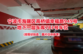 序号315：宁波市海曙区高桥镇幸福路949号
地下一层车库783号车位                              