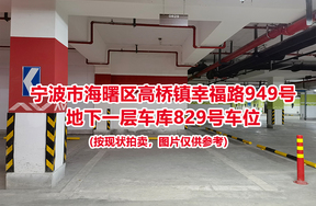 序号336：宁波市海曙区高桥镇幸福路949号
地下一层车库829号车位                              