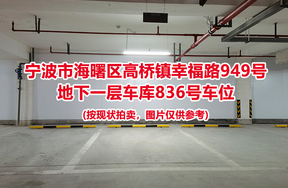 序号343：宁波市海曙区高桥镇幸福路949号
地下一层车库836号车位                              