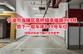 序号350：宁波市海曙区高桥镇幸福路949号
地下一层车库849号车位                              