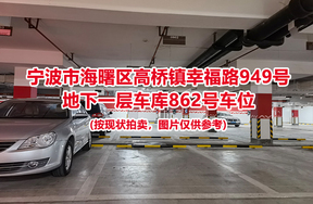 序号360：宁波市海曙区高桥镇幸福路949号
地下一层车库862号车位                              