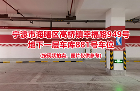 序号366：宁波市海曙区高桥镇幸福路949号
地下一层车库881号车位                              