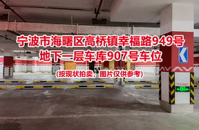 序号388：宁波市海曙区高桥镇幸福路949号
地下一层车库907号车位                              