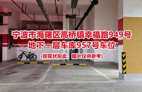 序号413：宁波市海曙区高桥镇幸福路949号
地下一层车库957号车位                              