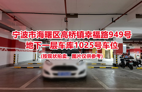 序号431：宁波市海曙区高桥镇幸福路949号
地下一层车库1025号车位                              