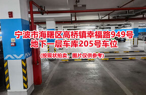 序号042：宁波市海曙区高桥镇幸福路949号
地下一层车库205号车位                              