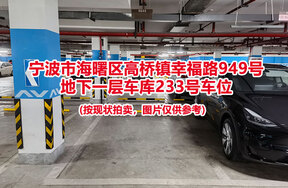 序号061：宁波市海曙区高桥镇幸福路949号
地下一层车库233号车位                              