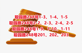序号27：聪园路248号1-3、1-4、1-5、聪园路248号2-2、2-3、2-4、2-5、聪园路248号1-9、1-10、1-11、聪园路248号201、202、203
