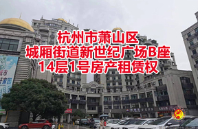 序号01：杭州市萧山区城厢街道新世纪广场B座14层1号房产租赁权
