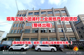观海卫镇小团浦村工业房地产的租赁权(整体出租)