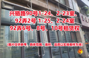 序号01：兴骆路90号1-24、2-23室；兴骆路92弄2号 1-25、2-24室；兴骆路92弄6号 2-10室；兴骆路92弄8号 2-11室；兴骆路92弄10号 2-12室租赁权